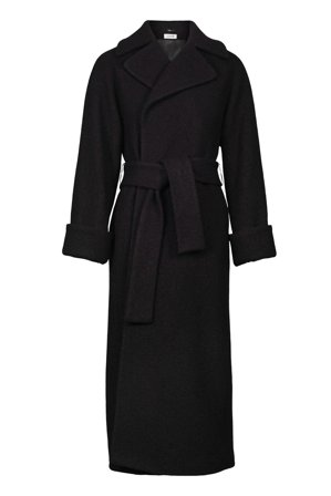 WMN Wool coat long Black L