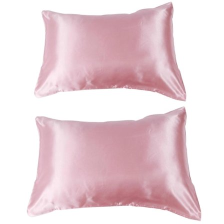 75 x 150D satiininen tyynyliinasetti, pehmeät tyynyliinat vuodevaatteisiin, kirjekuorisauma, ruusun värinen