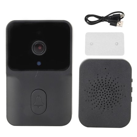 WIFI Videodørklokke HD 1080P IR Nattesyn Fjernbetjening Visuel Intercom Dørklokke til Hjem Sort