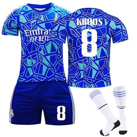 22/23 Real Madrid Goalkeeper Edition Fotbollströja Set VINI JR. 20 Kids KROOS 8 L