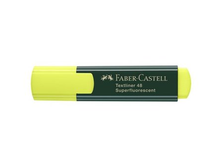Faber-Castell Överstrykningspenna, TEXTLINER 48, snedskuren spets, 1 mm, 2 mm och 5 mm, påfyllningsbar, gul - Lyreco - Kontorsmaterial - Pennor - 
