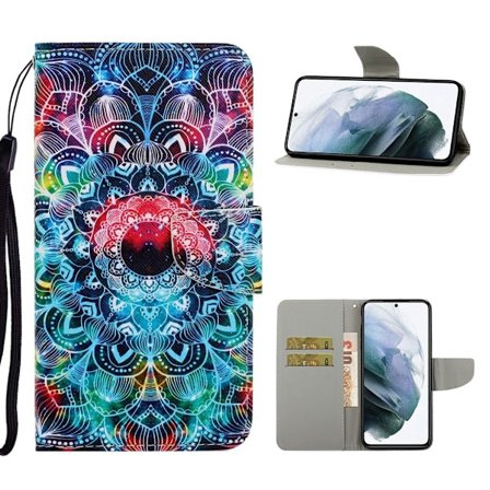 Wonderland Samsung Galaxy S21 FE Läppäkotelo - Mandala Flower