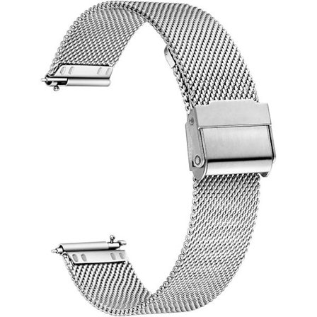 20mm Mænds og Kvinders Hurtigudløsnings Armbåndsur Rem i Rustfrit Stål, Sølv