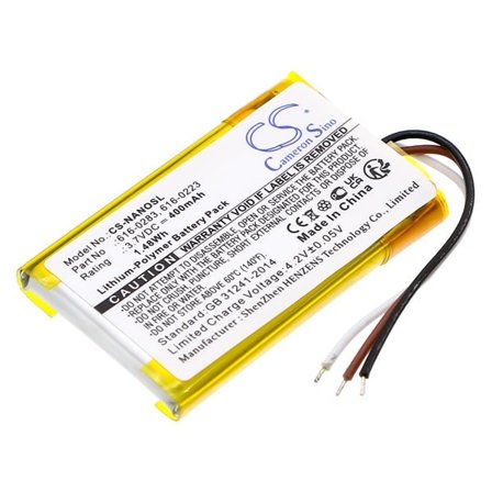 Batteri til mediespiller for Apple iPOD Nano 2GB, iPOD Nano 4GB, iPOD Nano MA004LL/A og andre.