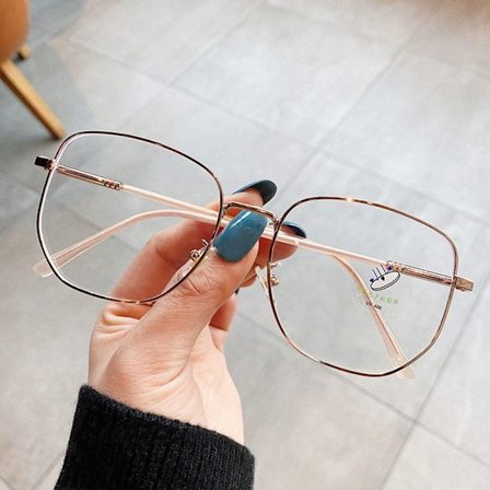 Anti-Blue Light Glasögon Överdimensionerade glasögon ROSE GULD