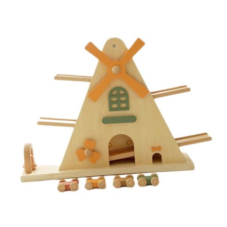 Leker med bilbane, trebane, koordinasjon, interaksjon, utdanning, bil for barn