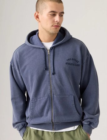 Levi's Two Horse Cropped Zip Up Two H - Navy - L