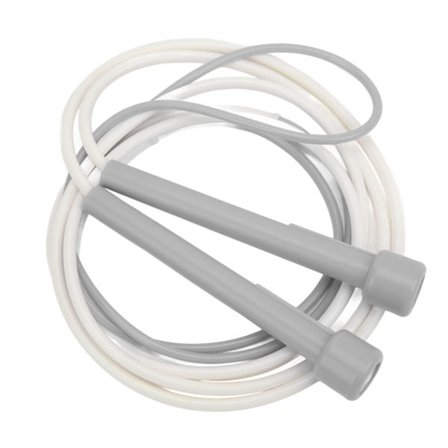 Justerbart sjippetov Fitness Sjippetov til folkeskoleelever Børn Børnehave Ungdomsskole Gråt håndtag og gråt hvidt reb