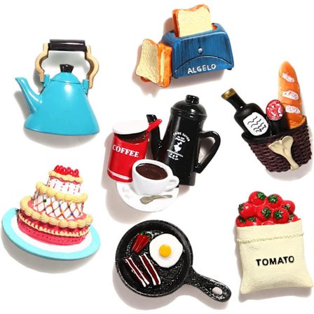 Matmagneter for mat - Morsomme kjøleskapsmagneter - Dekorative kjøleskapsmagneter - Søte magneter til kjøleskap