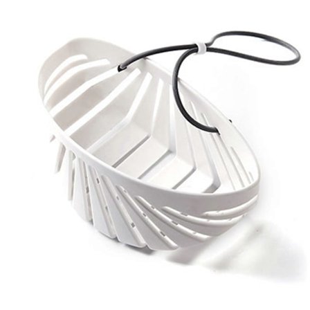 Vask Svampeholder Hængende Køkkenvask Caddy Justerbar Rem Køkkenvask Organizer Pladsbesparende Hvid