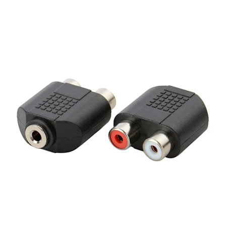Ljudjack Hona Till 2 RCA Hane 3.5mm Ljudkontakt Adapter 2ST
