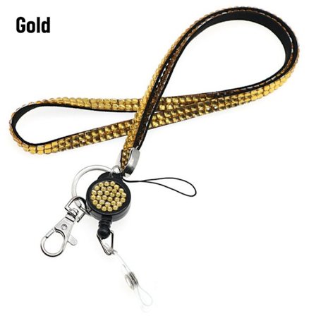 Bling Crystal Lanyard ID-korthållare GULD