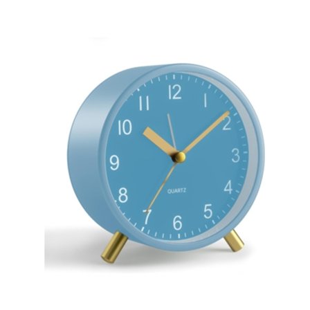 Studerende Vækkeur Lydløs med Natlampe Batteridrevet Blå Cuich_TF