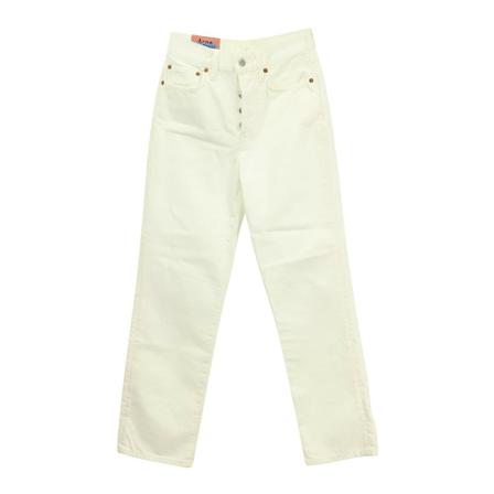 Acne Studios Straight Leg Jeans in Cotton Hvid, Dame