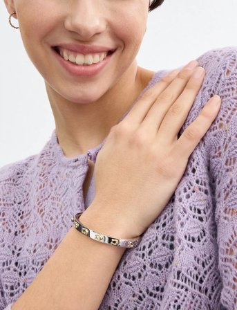Coach Accessories Coach Signature C Hinged Bangle Bracelet - Silver - ONE SIZE
