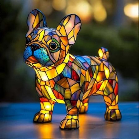 Hundeserie Kunst Nattlampe - Perfekt F