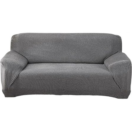 Stretch Överdrag Soffa, Universal Sofföverdrag för Soffa med Armstöd (Svart, 1-sits)