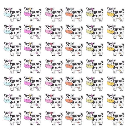 100 stk. Træ Cartoon Ko-formede Knapper To Huller Knapper Diy Material Knapper