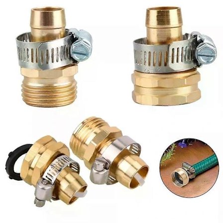 3/4 tommers reparasjonssett for hageslange, slangekobling med rustfri stålklips, koblingssett for hage, plen, vannvanning