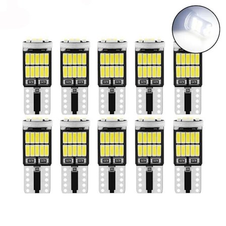 10 stk Bil LED pære LED signallys HVID