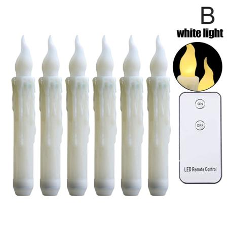 Nork 6pcs Flameless Taper Candles Med Fjärrkontroll, Batteri O