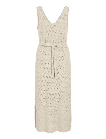 Vila Viamalina V-Neck S/L Midi Dress/Pb - Beige - XL