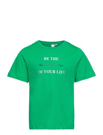 Vmpukfrancis Ss Top Box Jrs Girl T-shirts Short-sleeved Grønn Vero Moda Girl*Betinget Tilbud