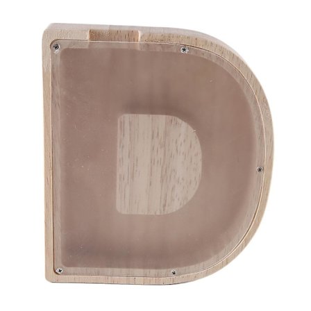 Træbogstav Spargris English Alphabet Opsparingskrukke Klar Glas Mønt Opsparingskrukke D