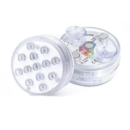 Galaxy Vanntette LED-lamper med magnet, RF-fjernkontroll for basseng, IP68 vanntett, 3,35 tommer (2 stk)