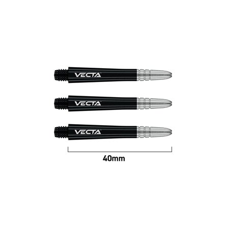 Winmau 2025 Vecta Dart Schäfte Stiele Schwarz/Silber / Mittel