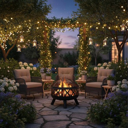 Pejs med grillrist og gnistskærm