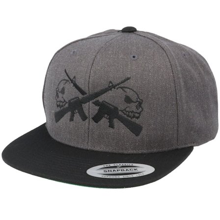 GUNS n SKULLS - Grå snapback Kasket - M16 Skulls Charcoal Snapback @ Hatstore