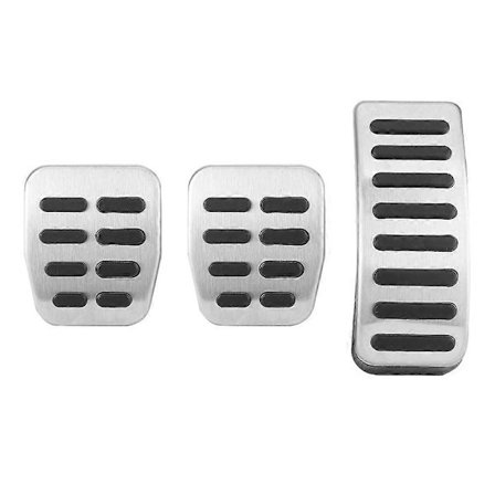 3 stk. Venstrekørsel Rustfrit Stål Accelerator Brems Pedaler Manuel Gear Passer til Skoda