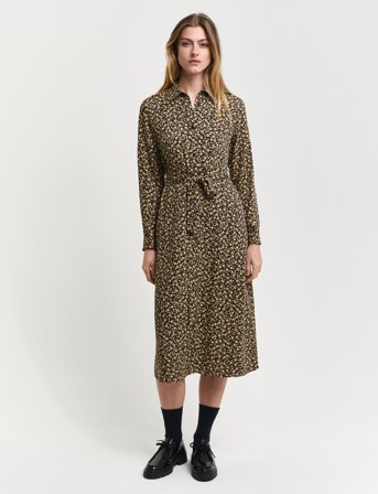 GANT Slim Floral Print Shirt Dress - Yellow - 36