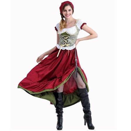 3st/ set Kvinnor Tyskland Oktoberfest Dräkt Traditionell Bavaria Beer Dirndl Outfit Wench Beer Maid Fantasia Fancy Dress