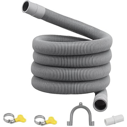 Universal avløpsslangeforlengelsessett Vaskemaskin Slange 2M, Inkluderer Brakett Slangekobling og Klemmer Avløpsslanger