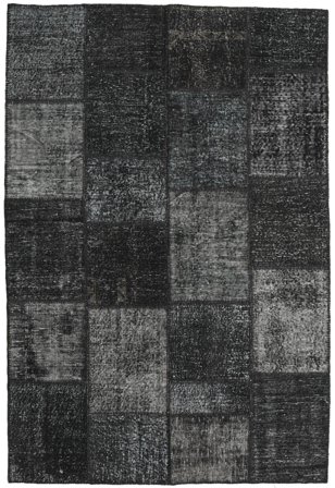 Hand Knotted Patchwork Rug 158X234 Dark Grey/Grey