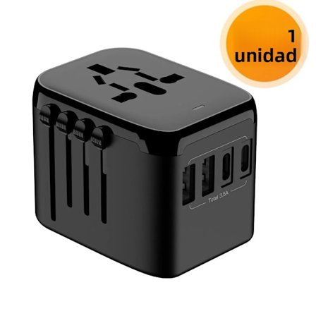 Universal rejseadapter med 2 USB- og 2 Type-C-porte International vægoplader til USA EU UK AU