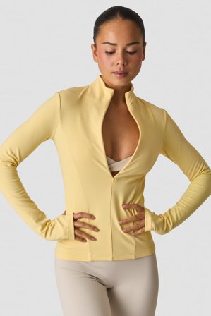ICANIWILL - Nimble 1/2 Zip Long Sleeve W Fading Yellow - Langermet - Dame - ICIW