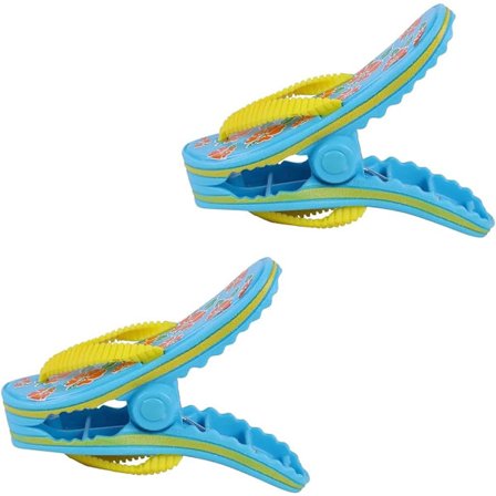 2 stk. Klips for solsenger Flerfargede Slippers Strandhåndkle Klips Sterke Strandstol Henger Klips Klær Klips Stor Nyhet