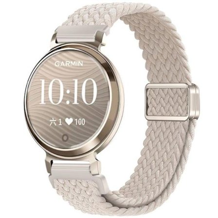 Giopuey - Garmin Lily 2 - Armband Kompatibel med , Mjuk Nylonflätad Rem [Unisex] - Beige