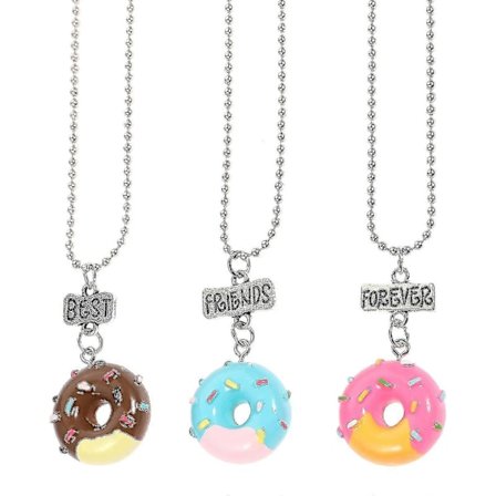 3 st Charm Halsband Donut Halsband 3 Vänskapshalsband Barnhalsband Flickvänskapshalsband Vänskapshalsband 3