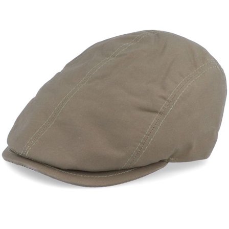 MJM Hats - Grön flatcap Keps - Daffy 3 Wax Cotton Green Flat Cap @ Hatstore