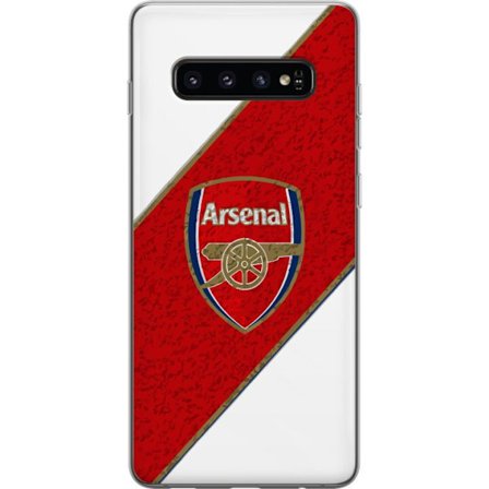 Kompatibelt Mobilskal till Samsung Samsung Galaxy S10 Moschino Toy teddybjörn med enkel tecknad design, brun björn med vit tröja och tydlig logotyp