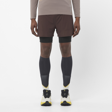 Salomon - Shorts Klær Sense 2in1 Shorts M - Coffee Bean