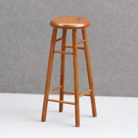 1:12 Dukkehus Miniature høj skammel Barstol Rund skammel Model