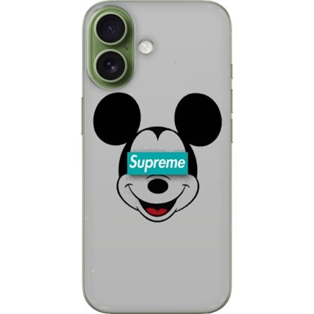 Kompatibelt Mobilskal till Apple Apple iPhone 17 Mickey Mouse ansikte med Supreme logotyp streetwear inspirerat pop art motiv perfekt för fans av mod