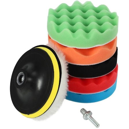 8-pack Bil Svamp Poleringsdyna Set 5 Tum Båtvaxning Polermaskin Borr Hjul Verktyg