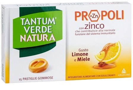 Tantum Verde Natura Propoli Limone E Miele Con Zinco 15 Pastiglie