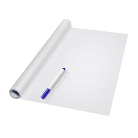 Pvc-baksida Sticky White Board Roll Up Återanvändbart Meddelande Nya Pennor X